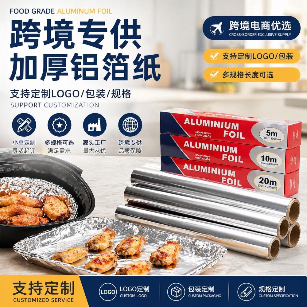 Food grade aluminum foil rolls with custom retail packaging